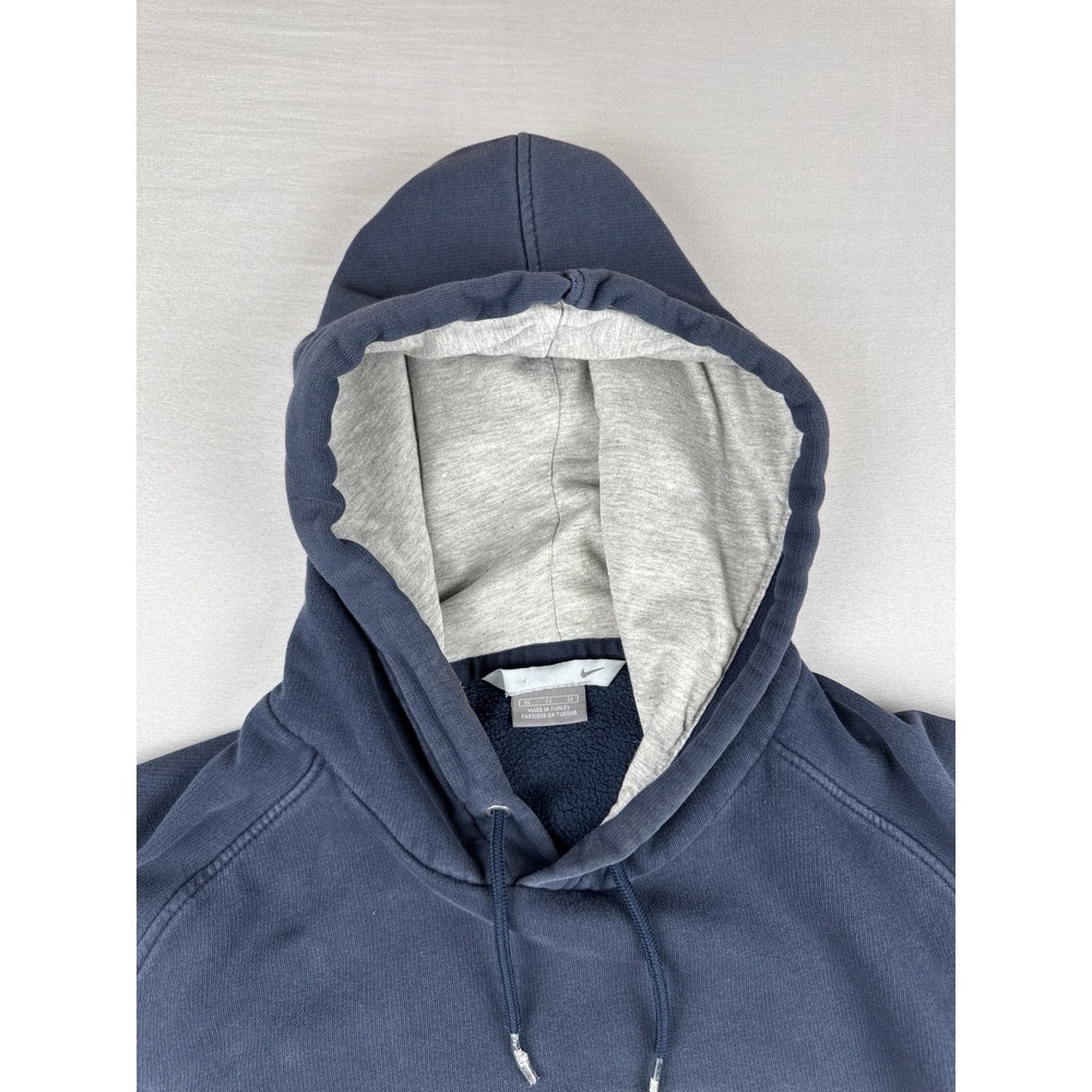 Vintage Y2K Nike Hoodie Center Spell Out Navy Pullover Silver Tag XL - Picture 8 of 15